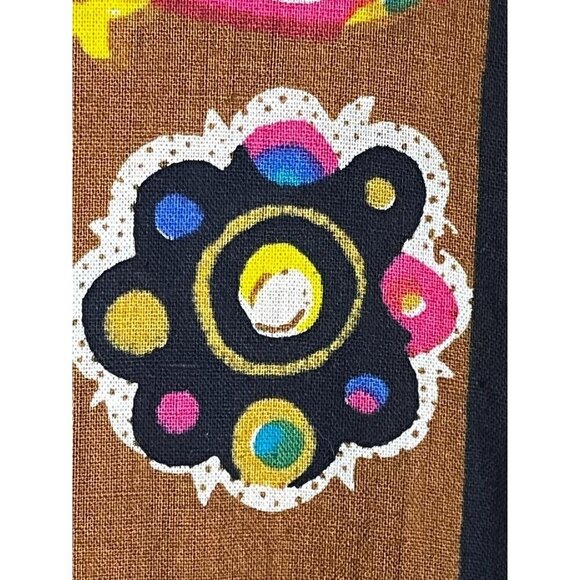 Mic Fashion Dress Women M Brown Tribal Maxi Colorful Floral Striped Boho Western - Picture 7 of 14